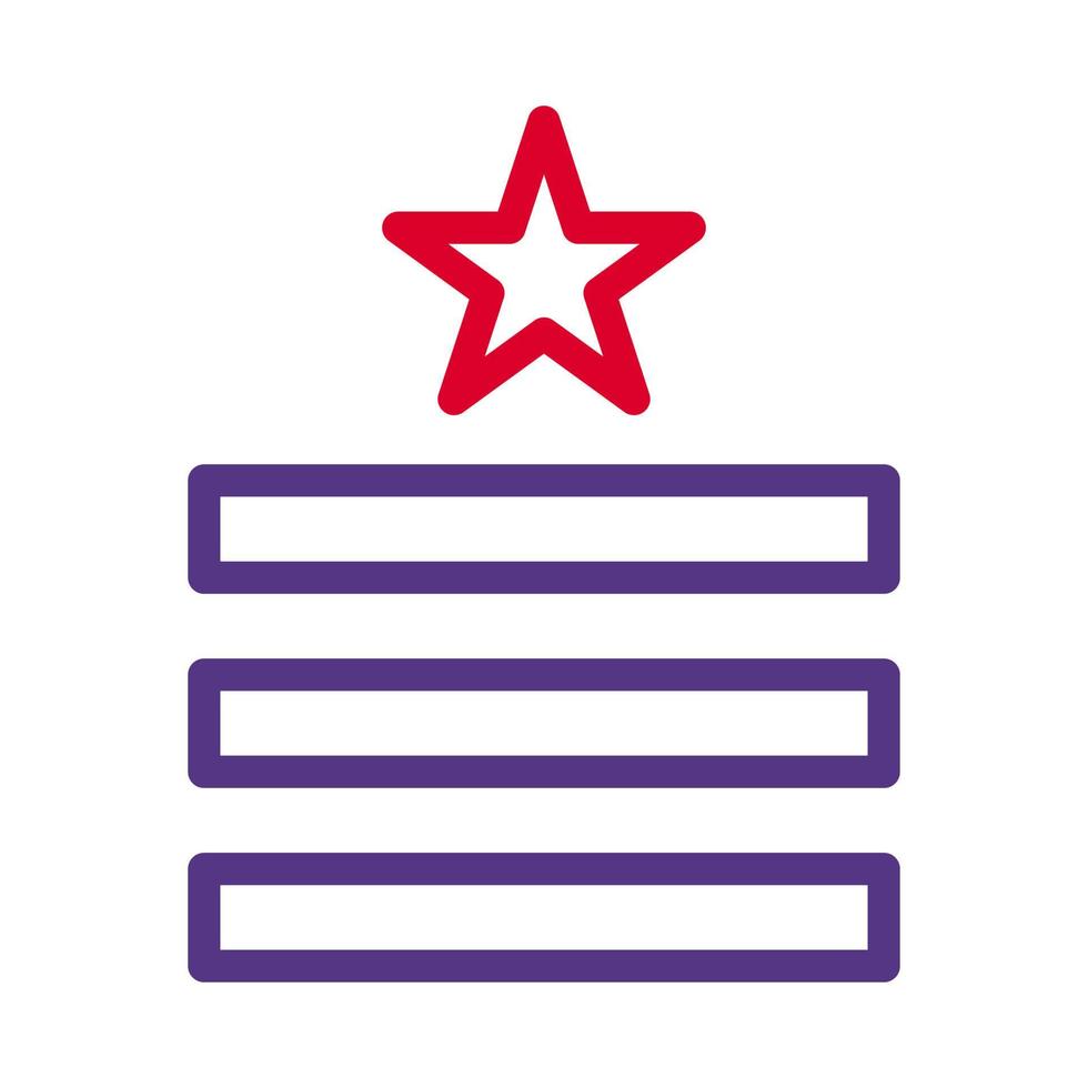 Insignia icono duocolor estilo rojo púrpura color militar ilustración vector Ejército elemento y símbolo Perfecto.