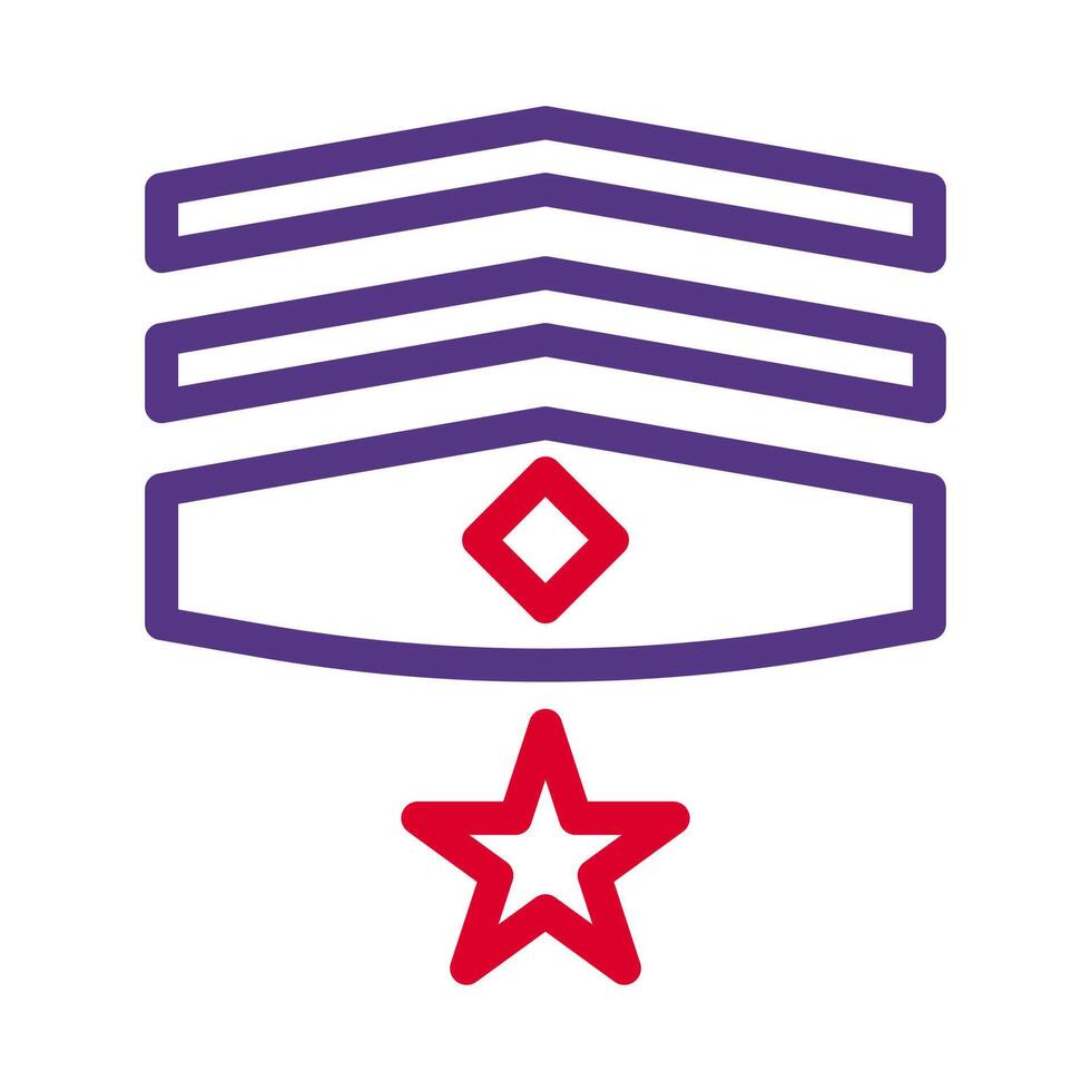 badge icon duocolor style red purple colour military illustration vector army element and symbol perfect.