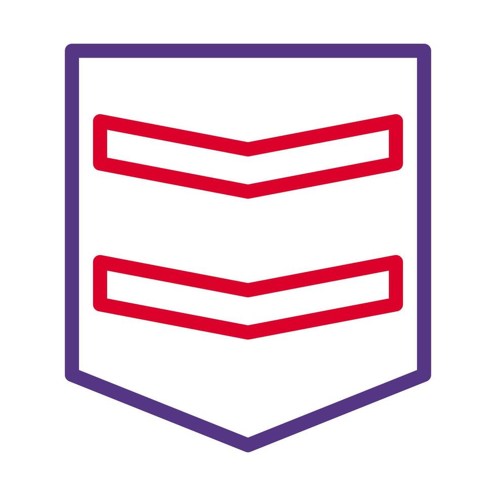 badge icon duocolor style red purple colour military illustration vector army element and symbol perfect.