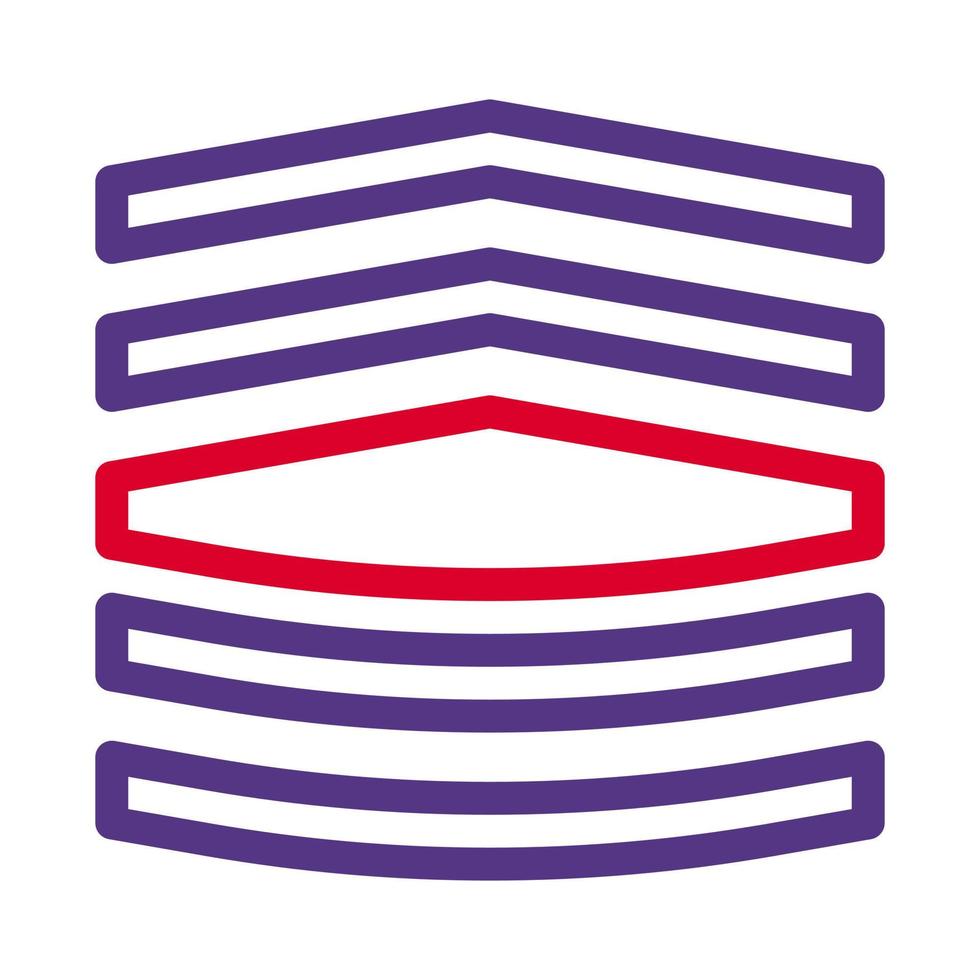 Insignia icono duocolor estilo rojo púrpura color militar ilustración vector Ejército elemento y símbolo Perfecto.