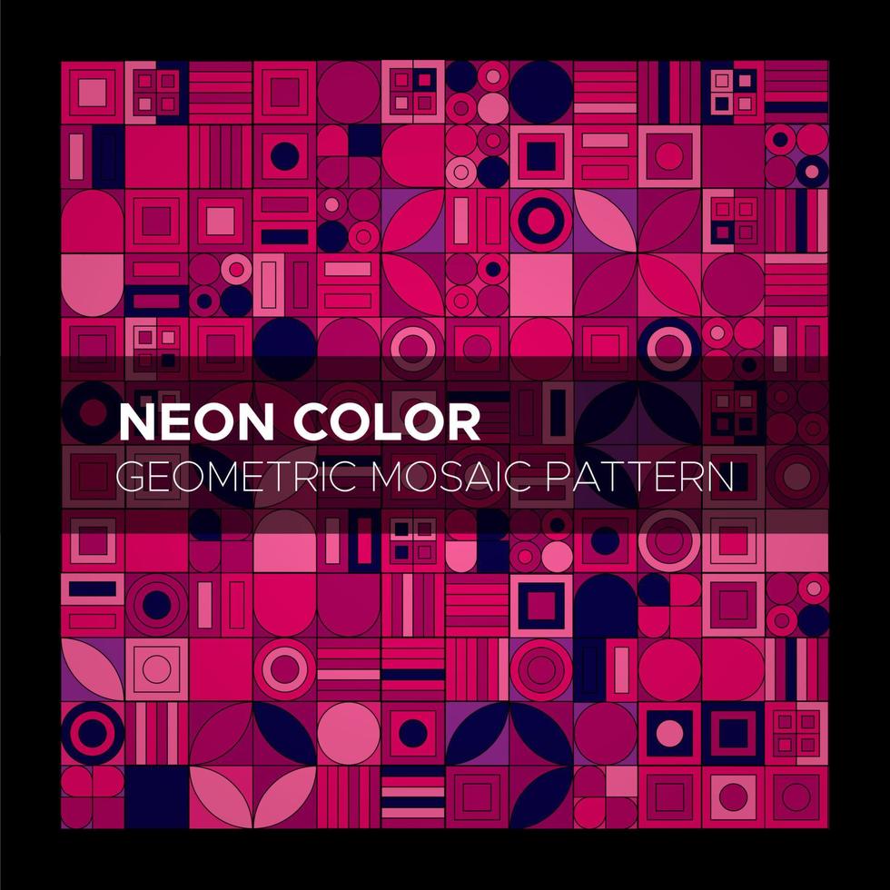 Neon Color Geometric Mosaic Pattern vector