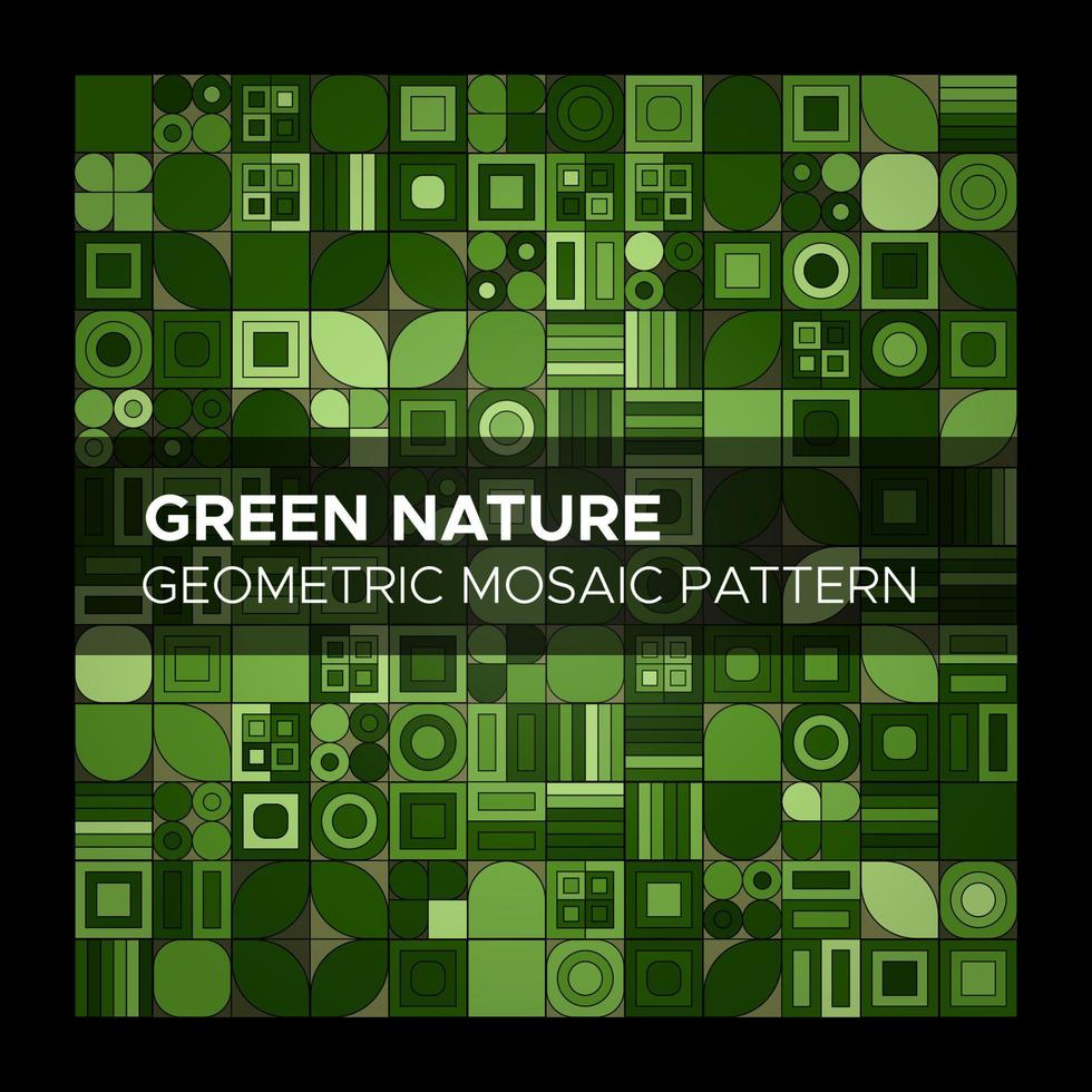 Green Nature Geometric Mosaic Pattern vector