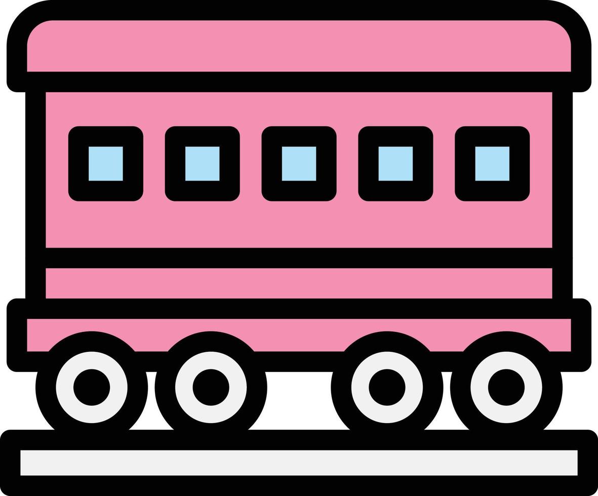 Ilustración de diseño de icono de vector de vagón