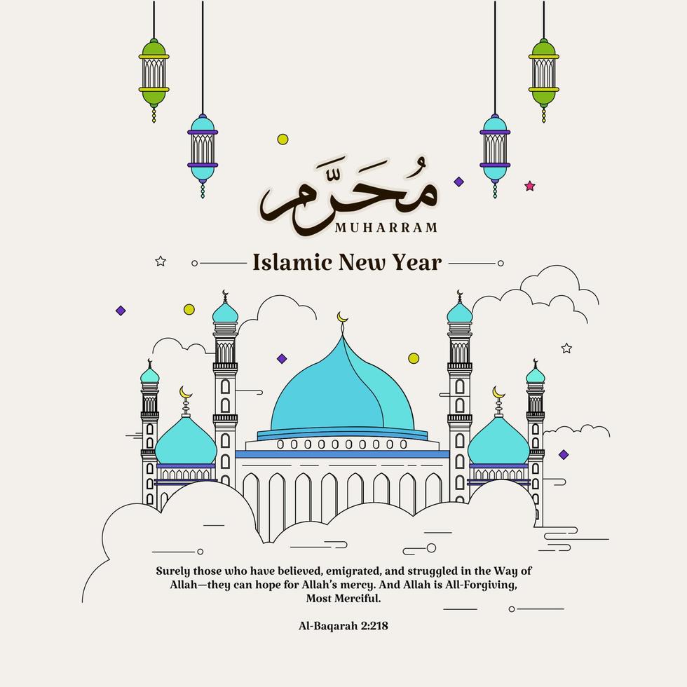 Modern New Year Islamic Design vector