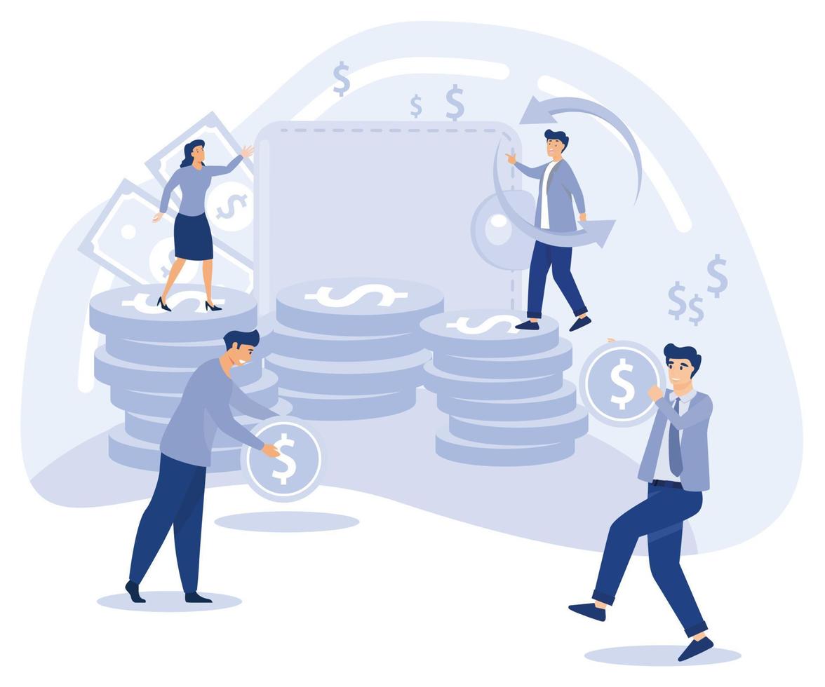 Cash back. Money refund, online shopping, money growth concept. flat vector modern illustration
