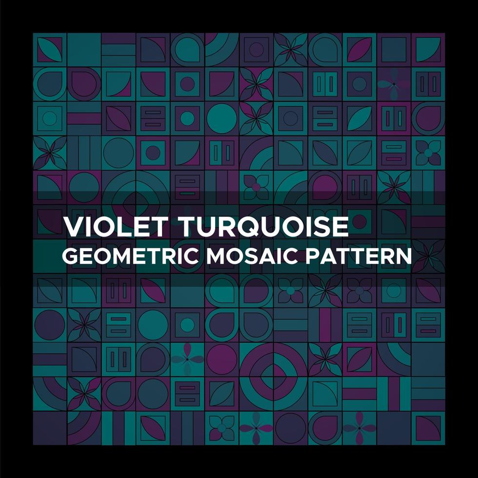 Violet Turquoise Geometric Mosaic Pattern vector