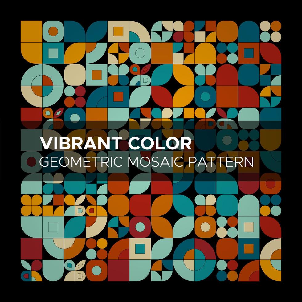 Vibrant Color of Geometric Mosaic Pattern vector