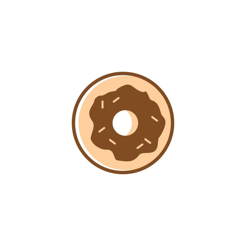 Cartoon Creamy Chocolate Glaze Sweet Donut Bakery vector