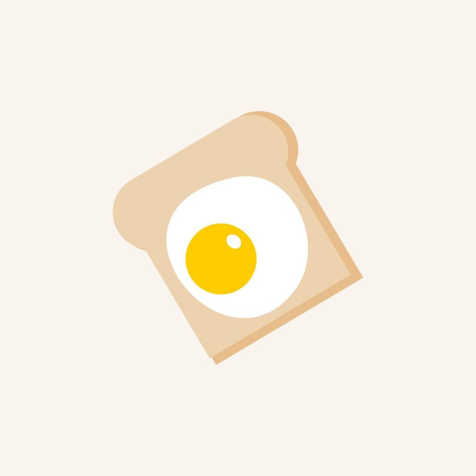 sencillo desayuno plato un pan brindis ilustración vector