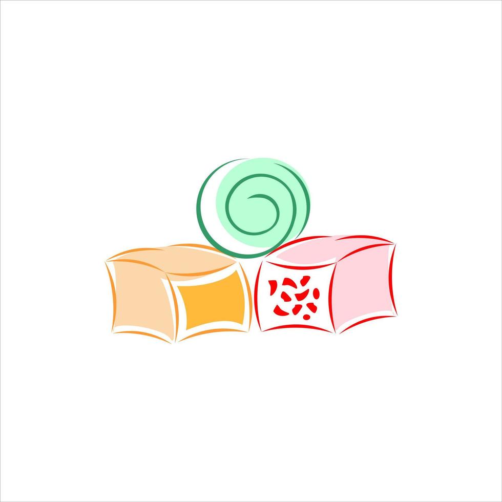 Cartoon Jelly Candy Sweet Turkish Delight vector