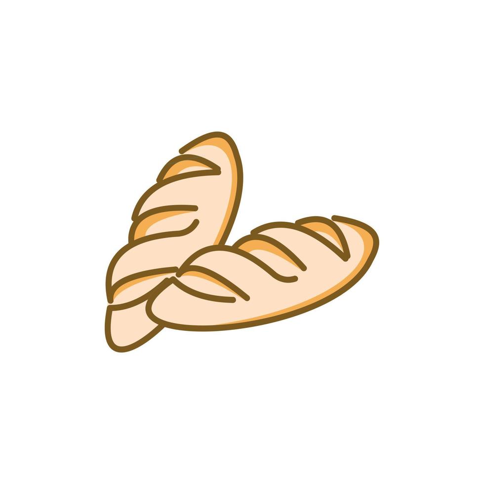 Tasty Baguette Bun Bakery Bread Illustration vector