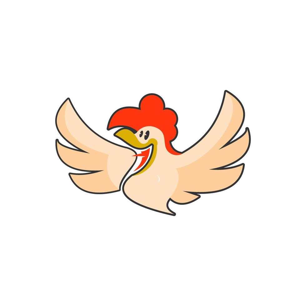 Spread Chicken Wing Rooster Mascot Idea vector