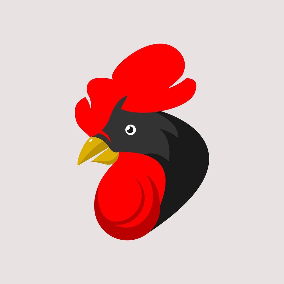 Simple flat illustration of rooster chicken vector