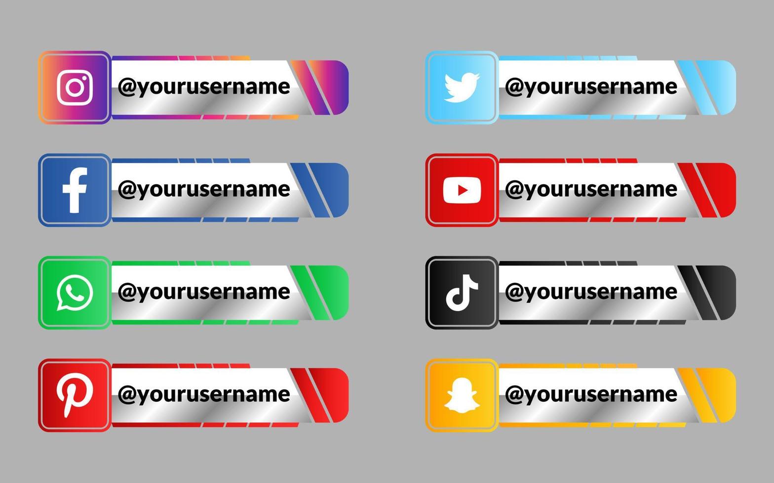 vector modern social media lower third collection
