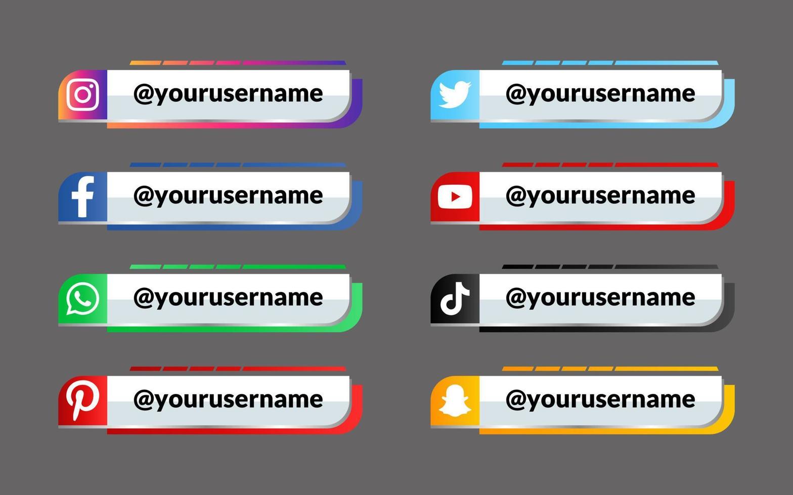 vector modern social media lower third collection