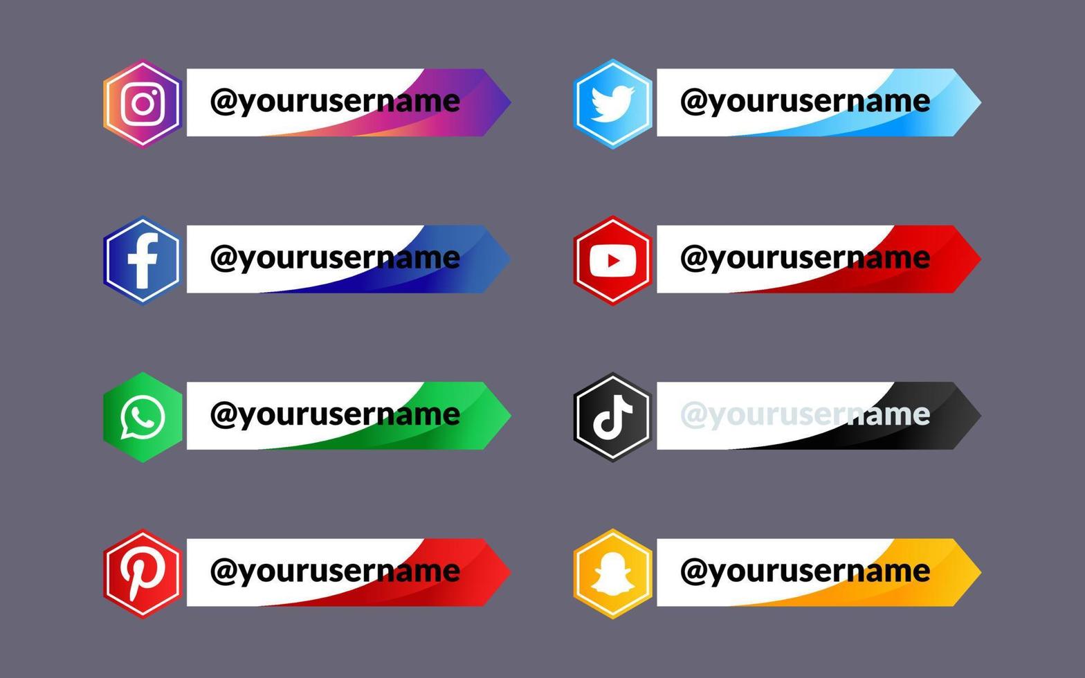 vector modern social media lower third collection
