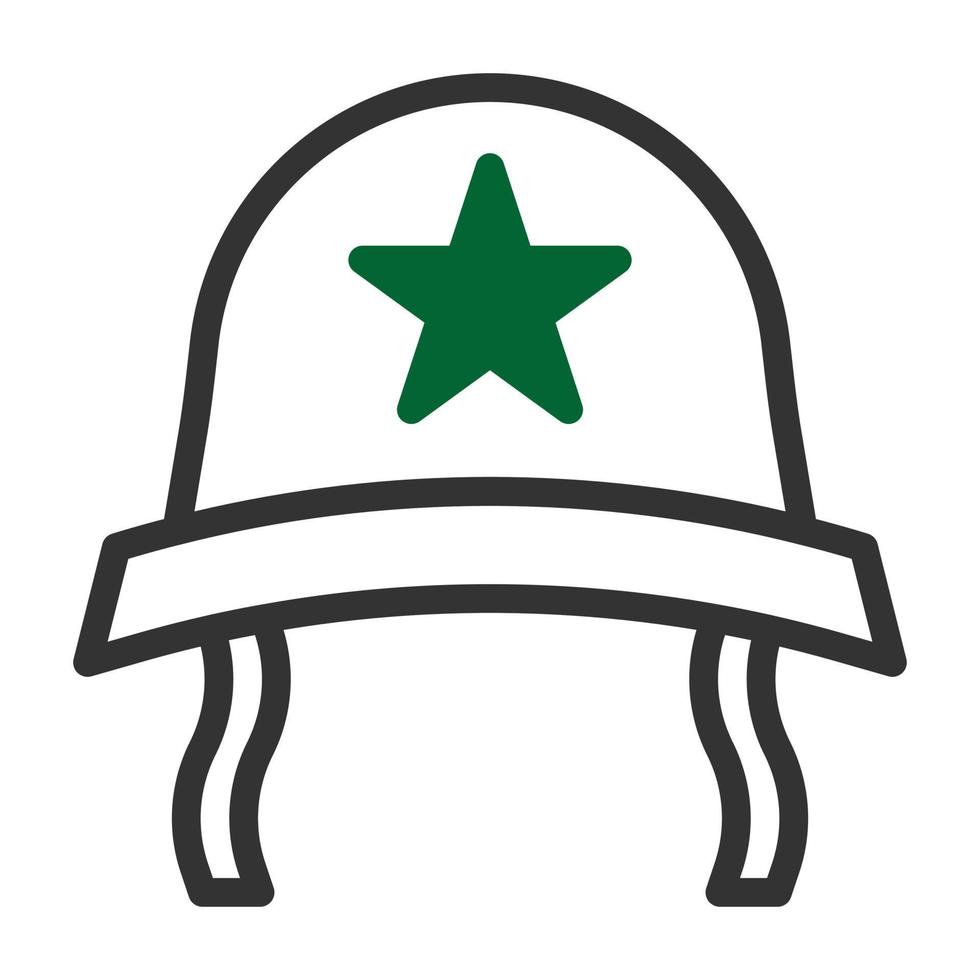 casco icono duotono estilo gris verde color militar ilustración vector Ejército elemento y símbolo Perfecto.