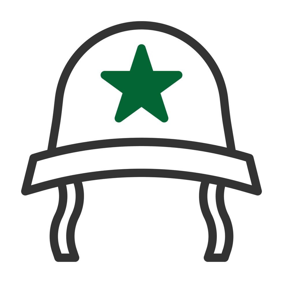 helmet icon duotone style grey green colour military illustration vector army element and symbol perfect.