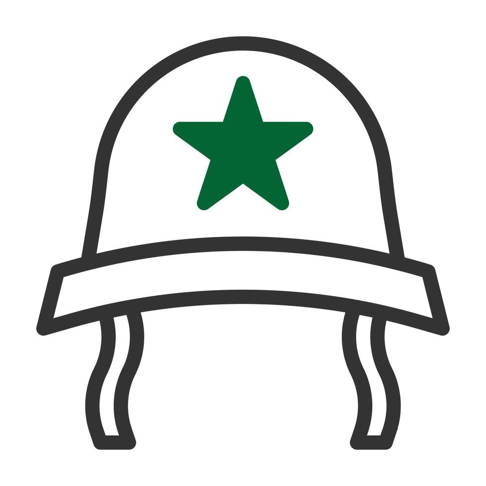 casco icono duotono estilo gris verde color militar ilustración vector Ejército elemento y símbolo Perfecto.