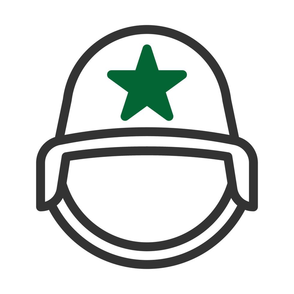 helmet icon duotone style grey green colour military illustration vector army element and symbol perfect.