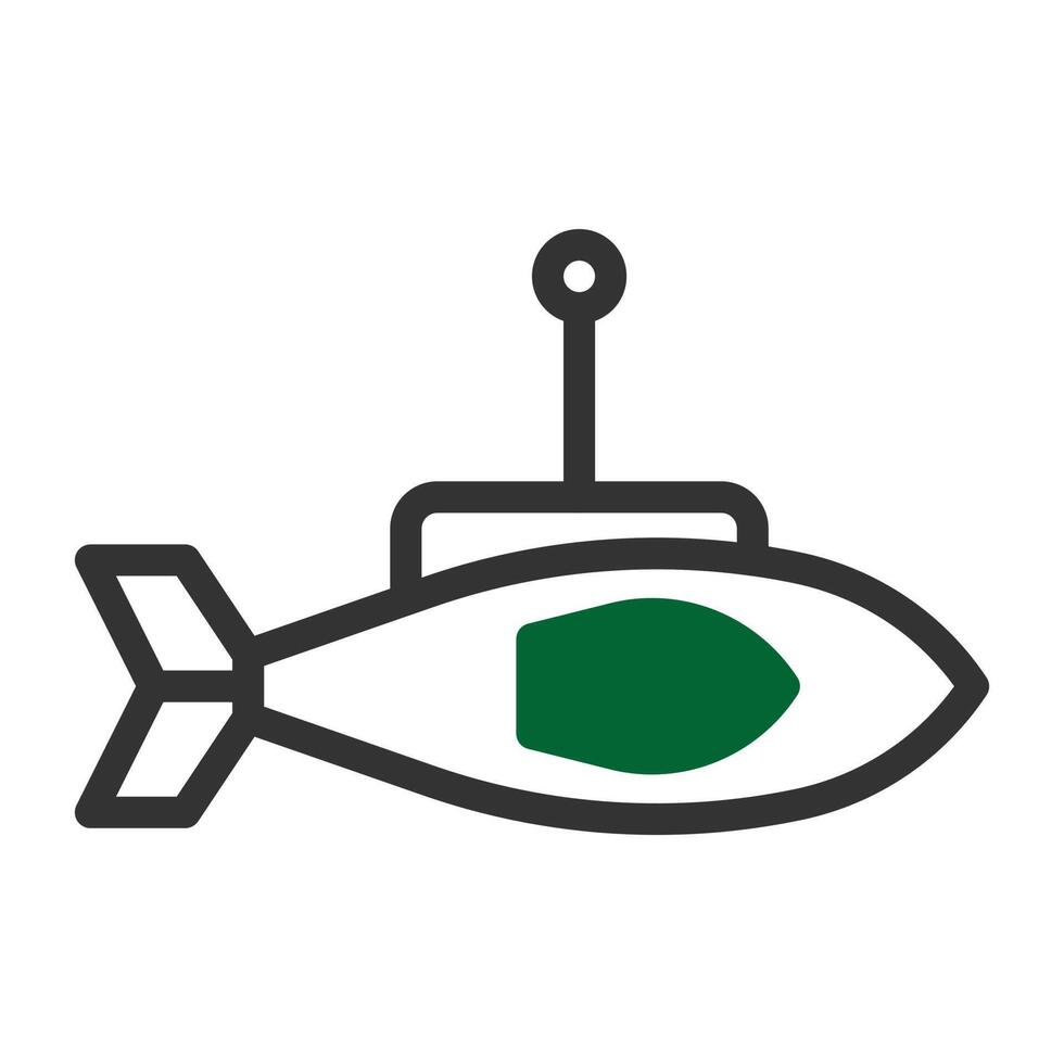 submarine icon duotone style grey green colour military illustration