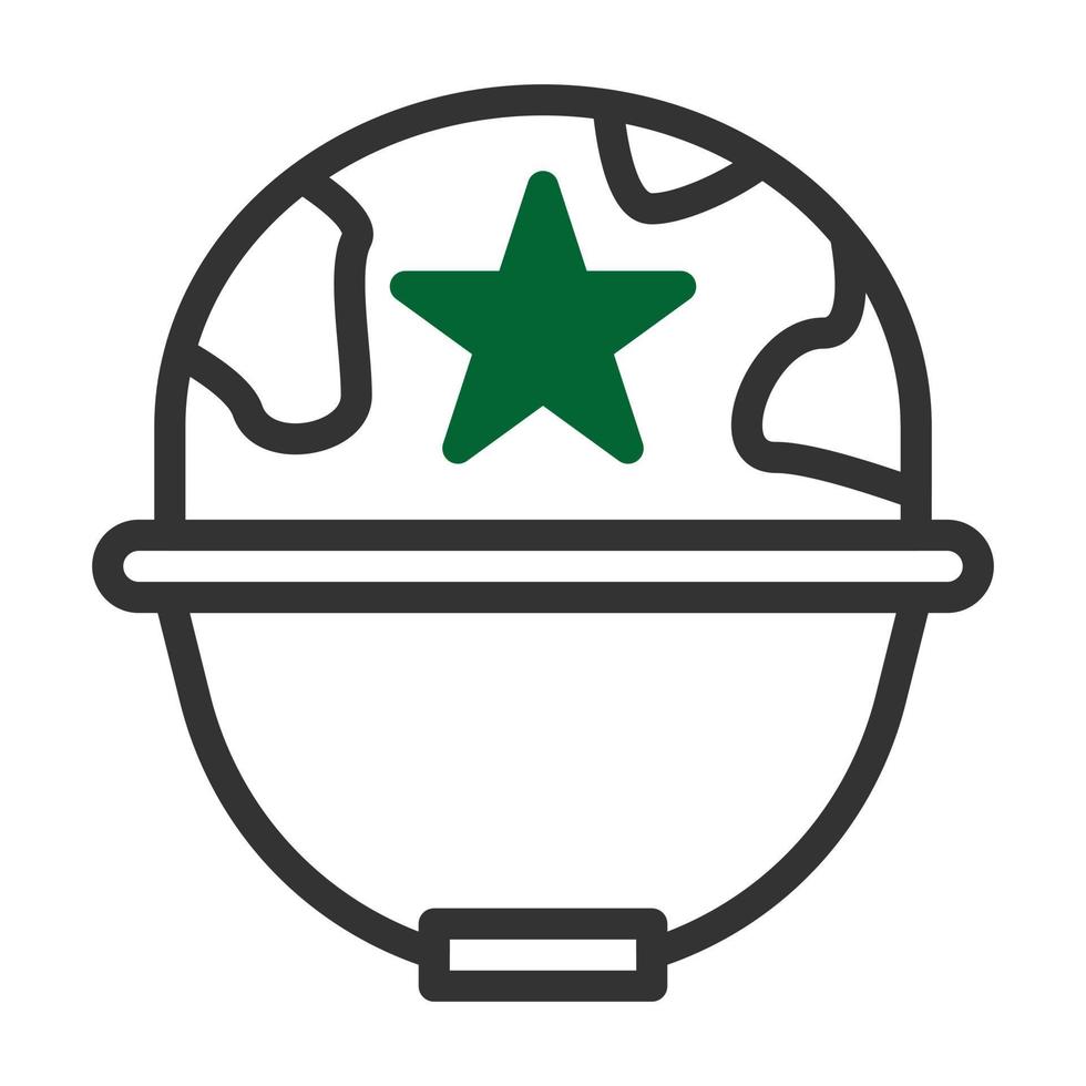 helmet icon duotone style grey green colour military illustration vector army element and symbol perfect.
