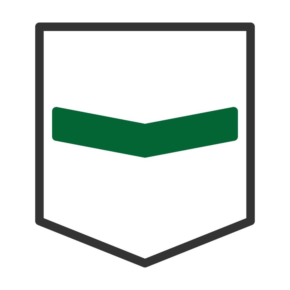 Insignia icono duotono estilo gris verde color militar ilustración vector Ejército elemento y símbolo Perfecto.
