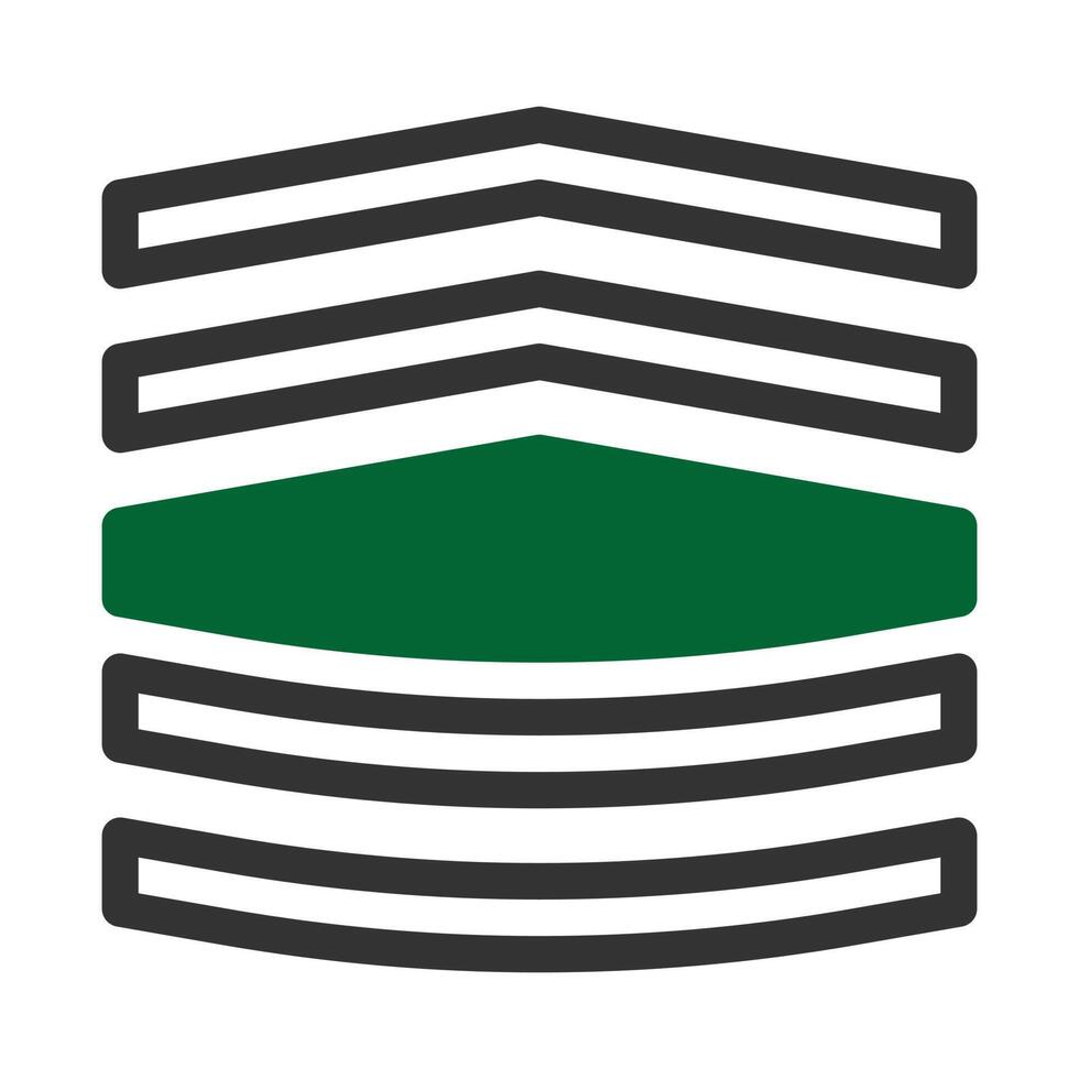 Insignia icono duotono estilo gris verde color militar ilustración vector Ejército elemento y símbolo Perfecto.