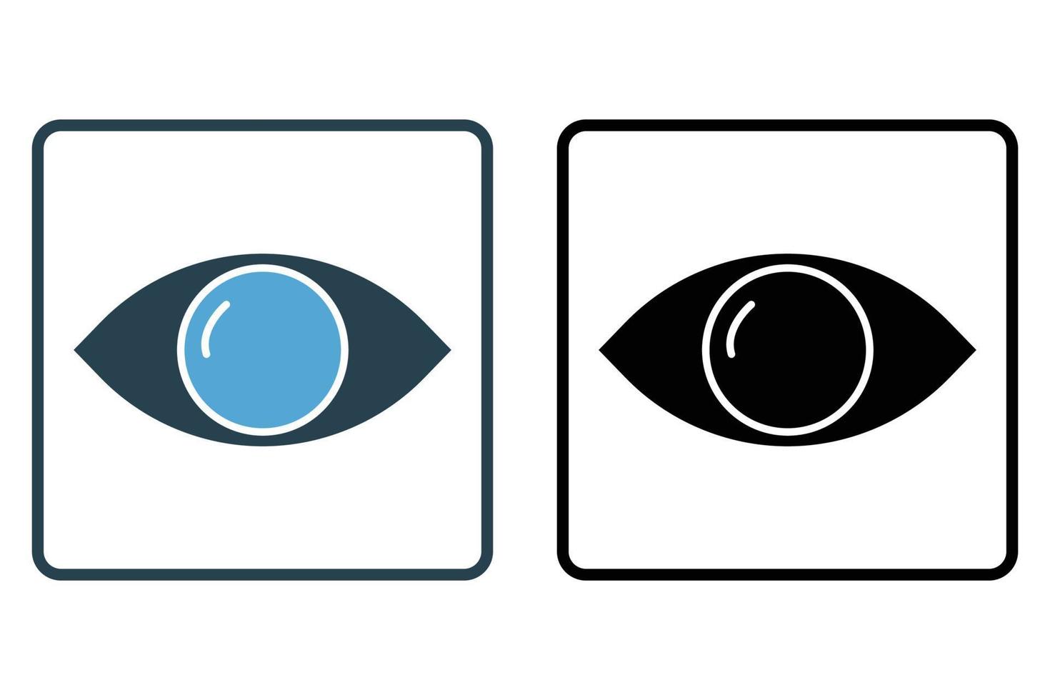 Eye icon illustration. icon related to human organ. Solid icon style. Simple vector design editable