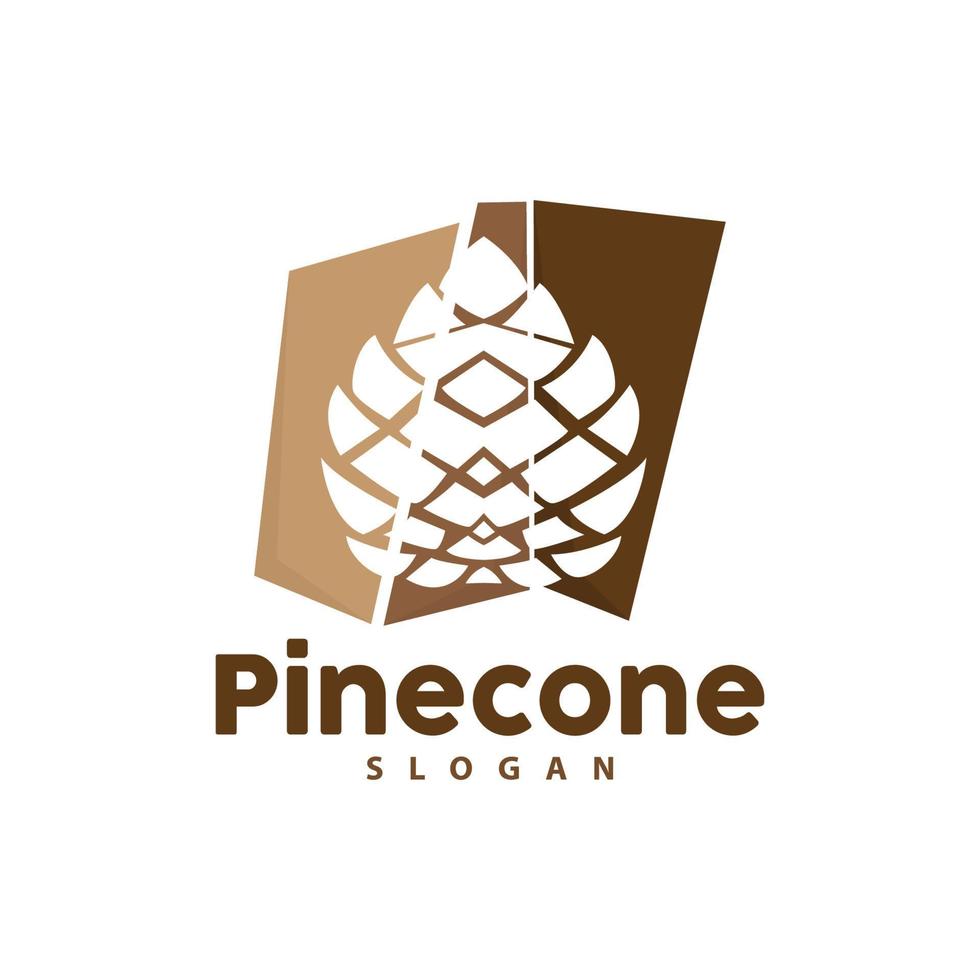 Pine Cone Logo, Elegant Luxury Pine Simple Design, Tree Acorn Icon Vector, Product Brand Illustration vector