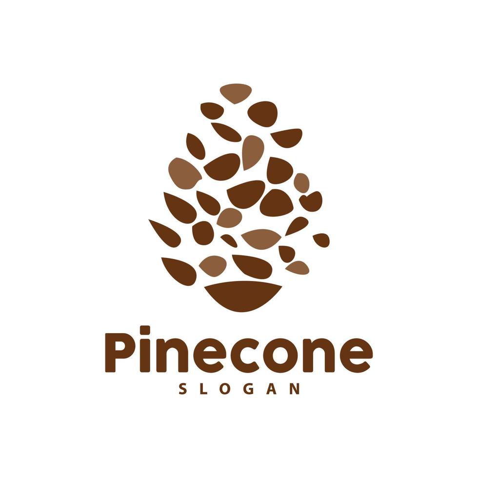 Pine Cone Logo, Elegant Luxury Pine Simple Design, Tree Acorn Icon Vector, Product Brand Illustration vector