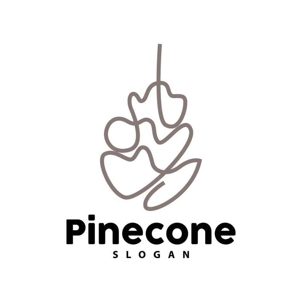 pino cono logo, elegante lujo pino sencillo diseño, árbol bellota icono vector, producto marca ilustración vector
