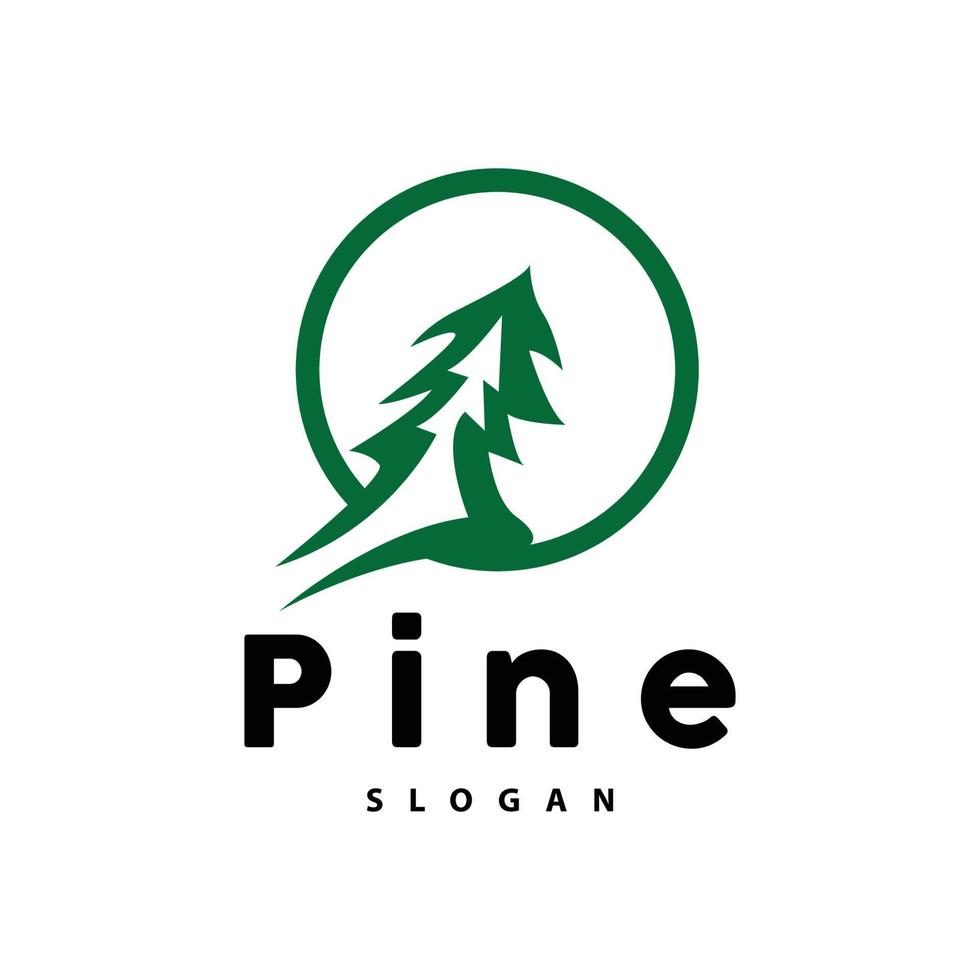 Pine Tree Logo, Luxurious Elegant Simple Design, Fir Tree Vector Abstract, Forest Icon Illustration Pine Product Brand