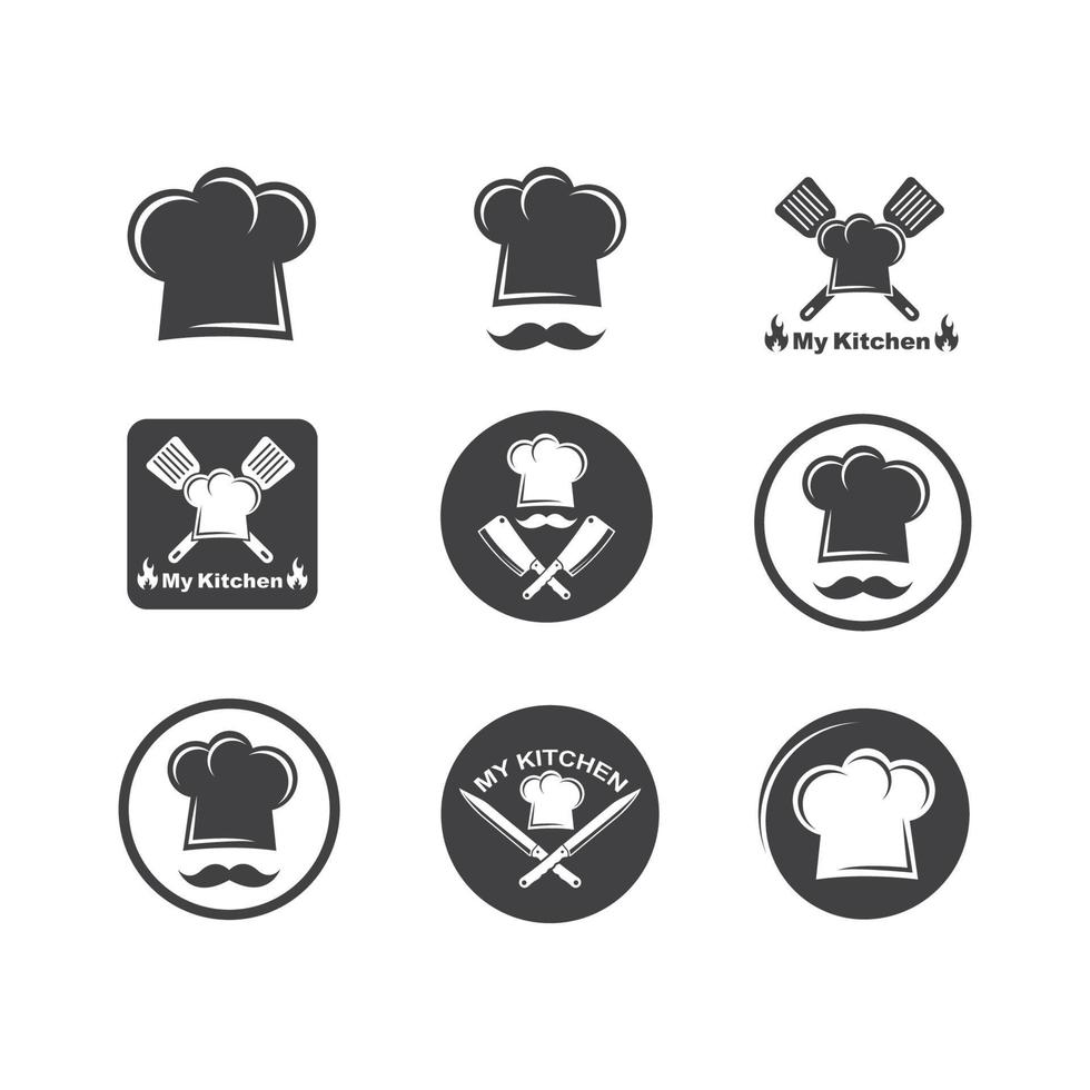 hat chef logo template vector
