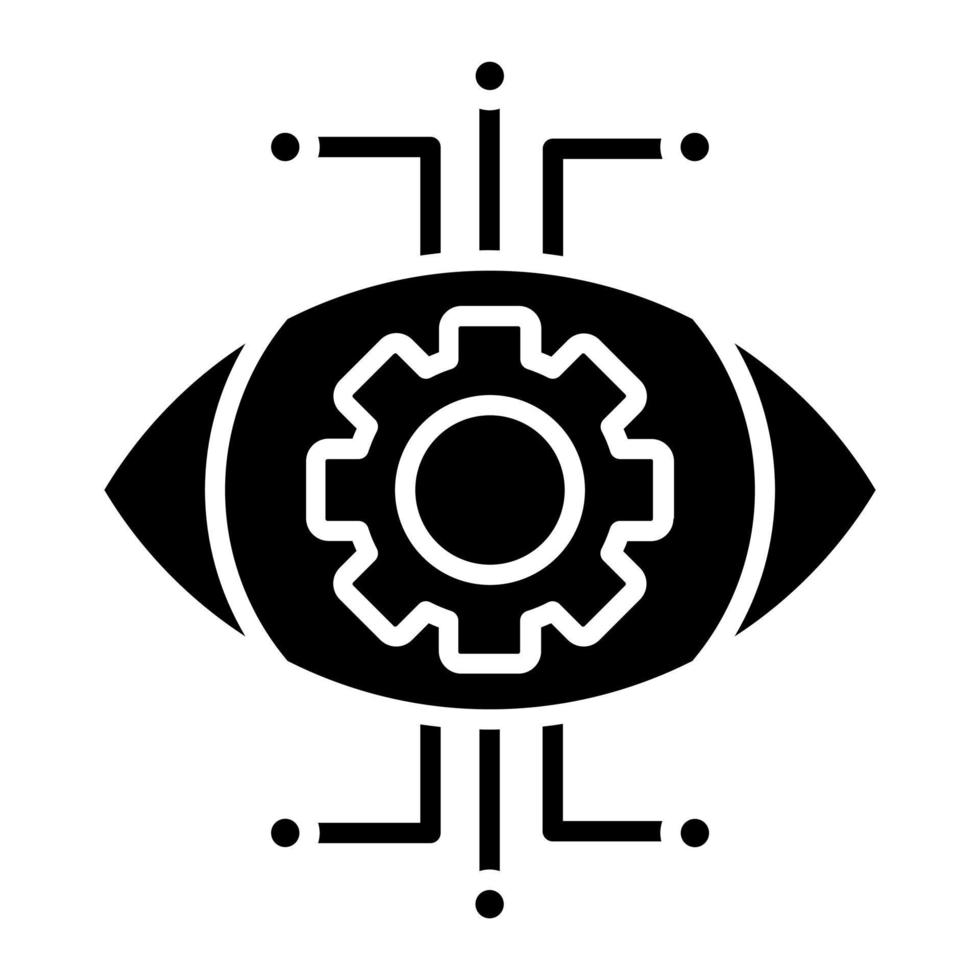 robótica ojo vector icono