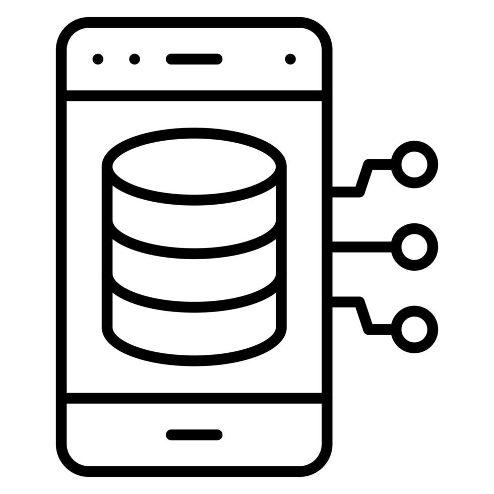 Smartphone Database vector icon