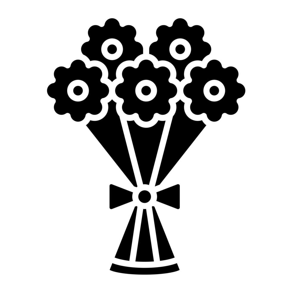 icono de vector de ramo de flores