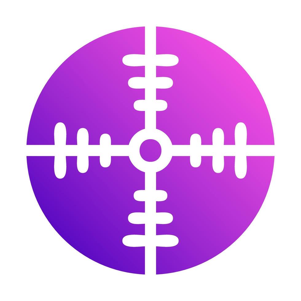 objetivo icono sólido estilo degradado púrpura rosado color militar ilustración vector Ejército elemento y símbolo Perfecto.