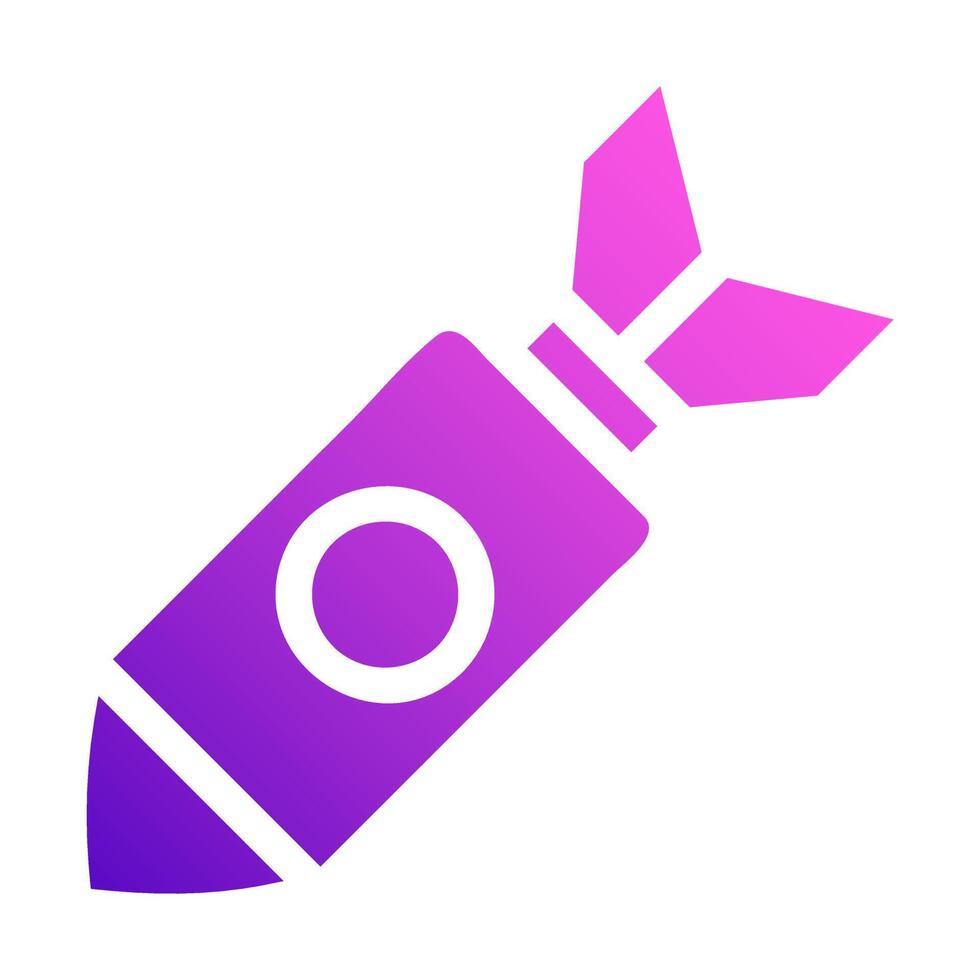 missile icon solid style gradient purple pink colour military illustration vector army element and symbol perfect.