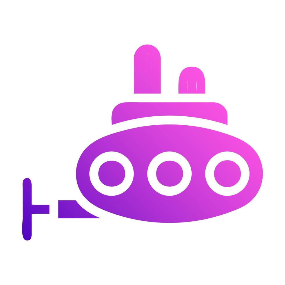 submarine icon solid style gradient purple pink colour military illustration vector army element and symbol perfect.