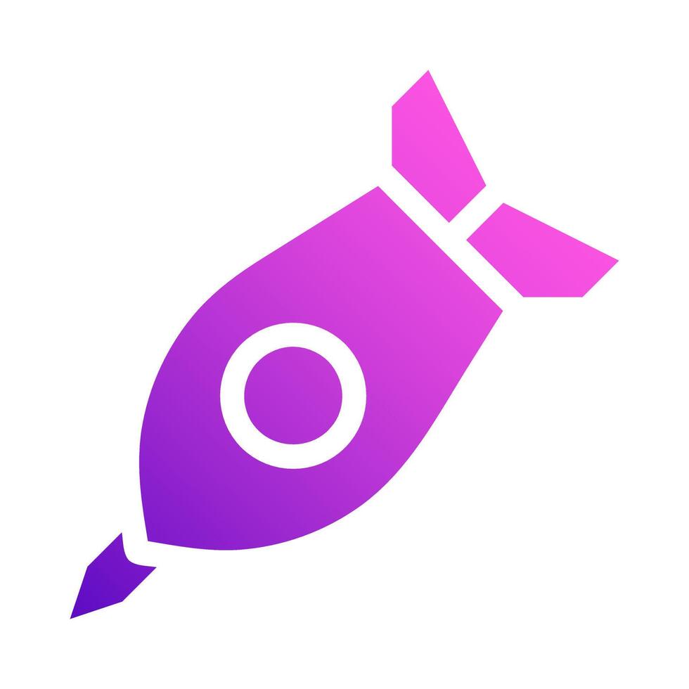 missile icon solid style gradient purple pink colour military illustration vector army element and symbol perfect.