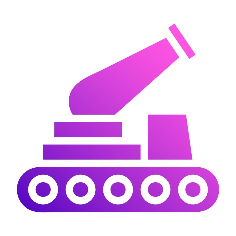 cañón icono sólido estilo degradado púrpura rosado color militar ilustración vector Ejército elemento y símbolo Perfecto.