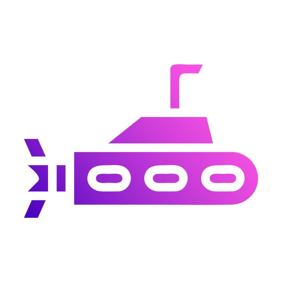 submarine icon solid style gradient purple pink colour military illustration vector army element and symbol perfect.