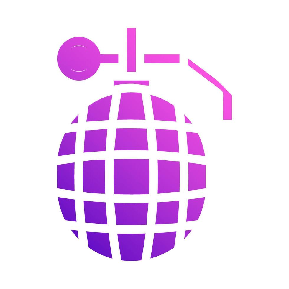 grenade icon solid style gradient purple pink colour military illustration vector army element and symbol perfect.