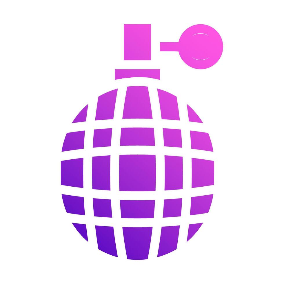 grenade icon solid style gradient purple pink colour military illustration vector army element and symbol perfect.