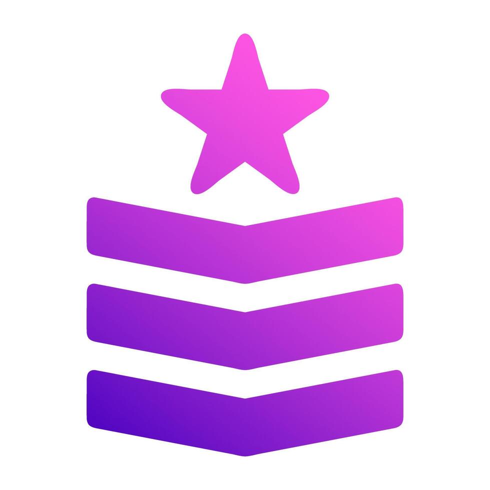 badge icon solid style gradient purple pink colour military illustration vector army element and symbol perfect.