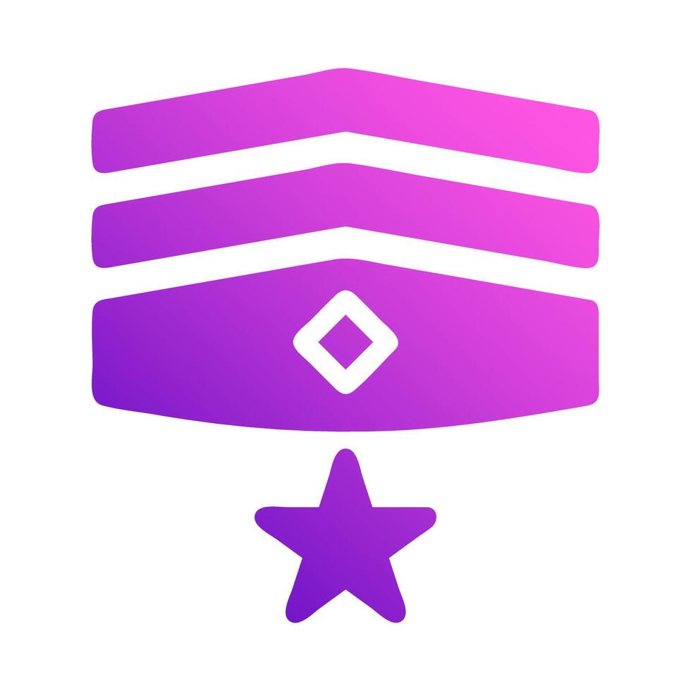 badge icon solid style gradient purple pink colour military illustration vector army element and symbol perfect.