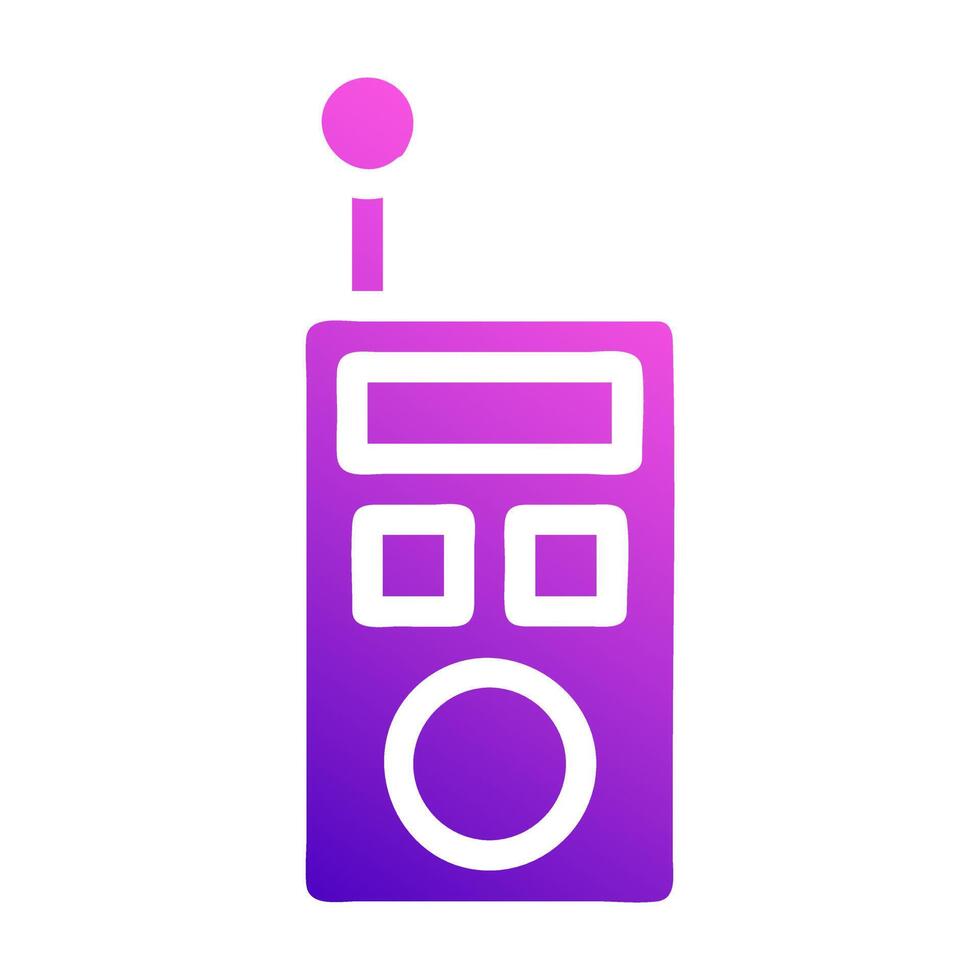 walkie talkie icon solid style gradient purple pink colour military illustration vector army element and symbol perfect.