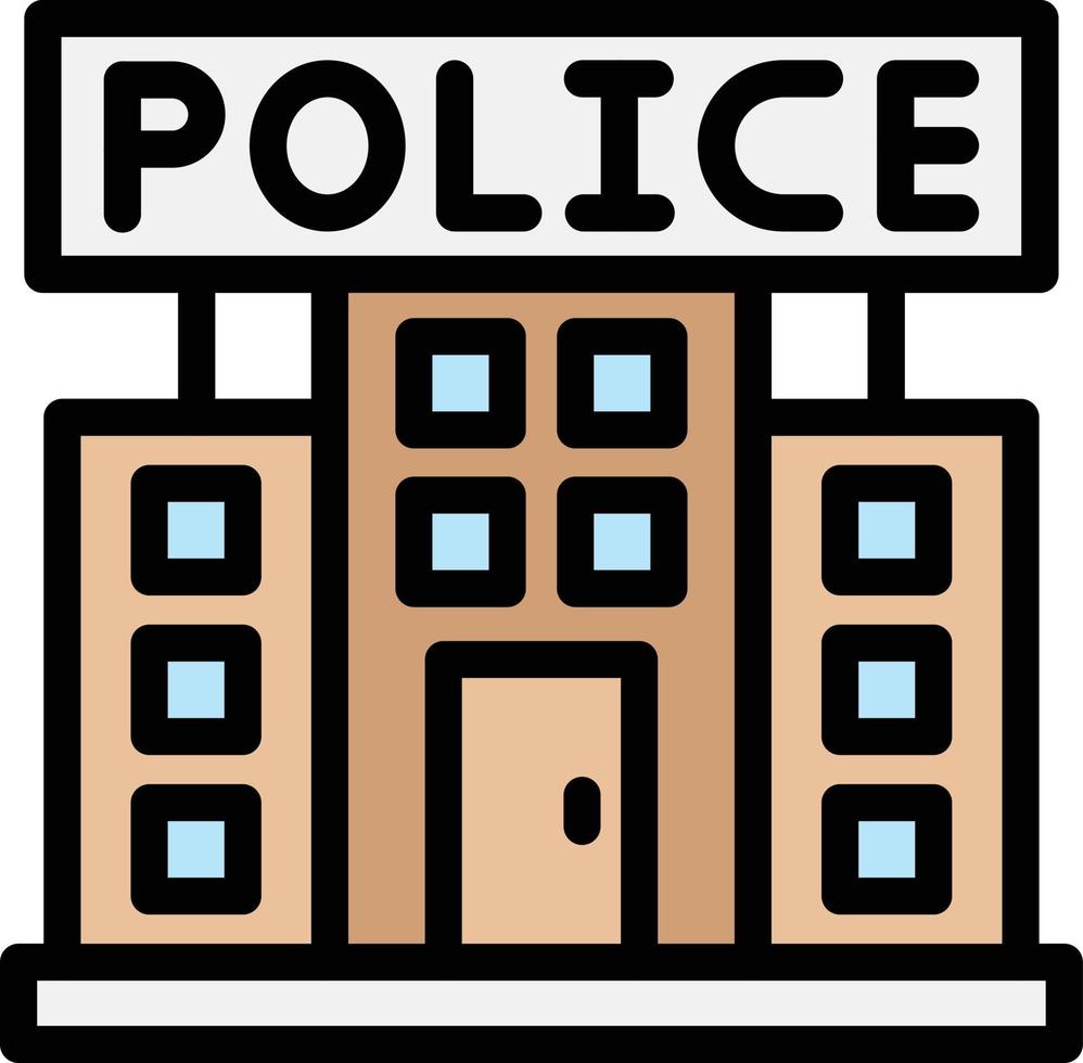 ilustración de diseño de icono de vector de estación de policía