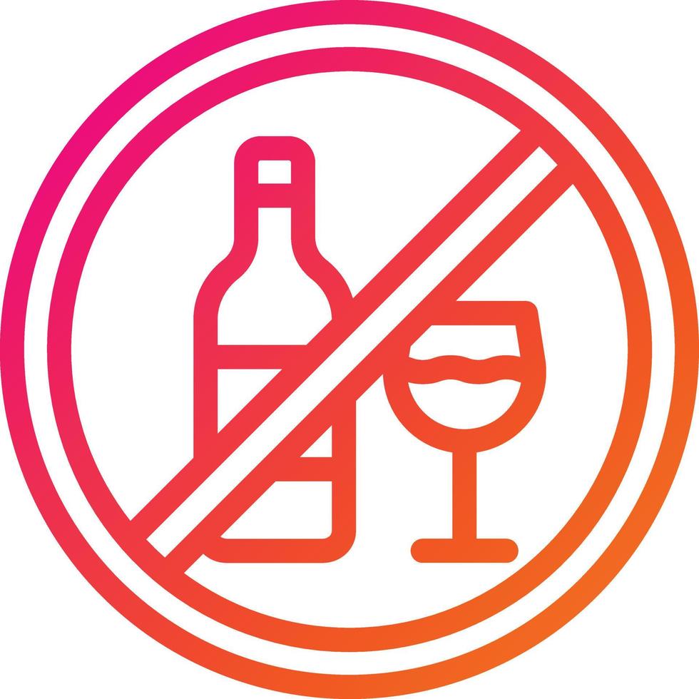 No alcohol Vector Icon Design Illustration